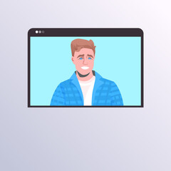 Poster - businessman having virtual conference during video call remote work quarantine isolation communicati