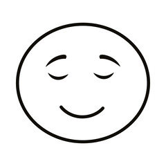 Sticker - happy emoji face classic line style icon