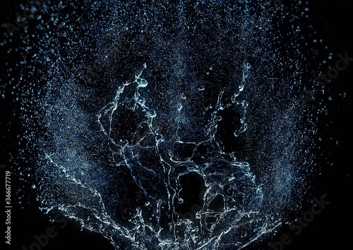 抽象的な水しぶきの3dイラスト 黒背景 Stock Illustration Adobe Stock