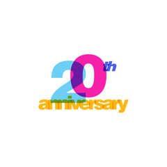 20th Years Anniversary Celebration Icon Vector Logo Design Template