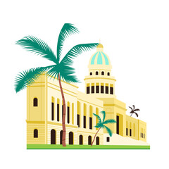 Poster - Cuba capitol building flat color vector object