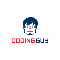  coding guy mascot logo template