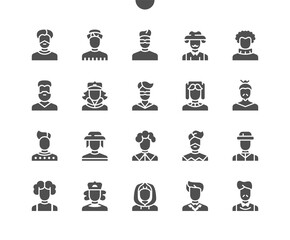 Poster - man avatar well-crafted pixel perfect vector solid icons 30 2x grid for web graphics and apps. simpl