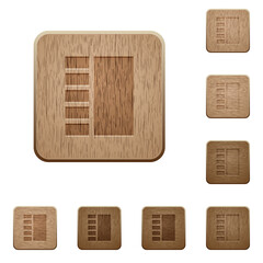 Wall Mural - Vertical tabbed layout wooden buttons