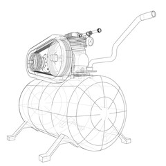 Wall Mural - Outline Air compressor