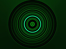 Abstract Radial Motion Blur On A Dark Green Background. Green, Black Circles. Background For Modern Graphic Design And Text, Label Design, Textile, Clothing Or Brochure.