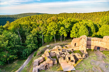 Sticker - Castle of Wangenbourg in the Vosges Mountains - Bas-Rhin, Alsace, France