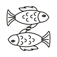 Sticker - pisces zodiac sign line style icon