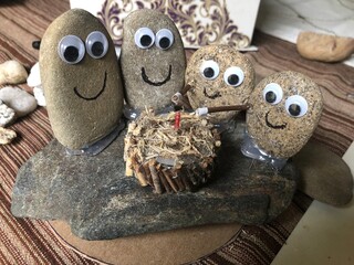 handmade rock family