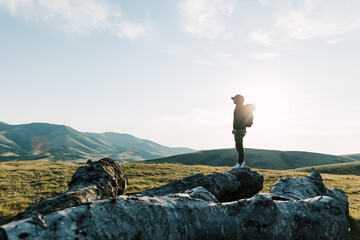 Wall Mural - Young man exploring the great outdoors