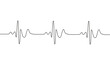 Heart cardiogram continuous one line drawing minimalism design isolated on white