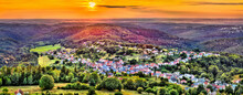 Sunset View Of Dabo, A Village In The Vosges Mountains - Moselle, France