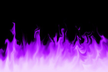 Purple Fire Flames On Dark Background