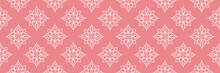 Pink Floral Seamless Background. With White Flowers Design
