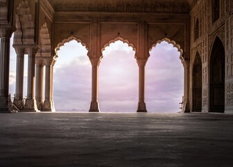 Architecture columns with beautiful sky in background