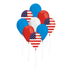 Wall Mural - balloons helium with usa flags icons