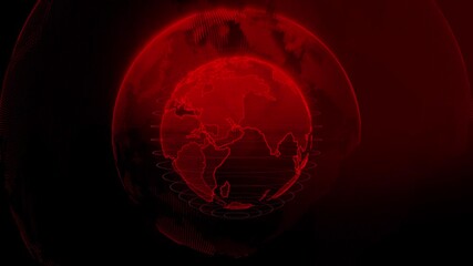 Wall Mural - Network connecting, World rotating on its axis in black Universe in stars. View from space on Planet Earth. Elements of this image furnished by NASA.
