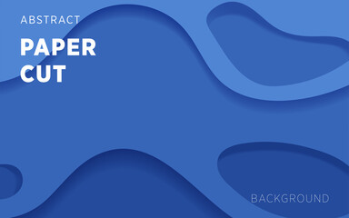 Wall Mural - blue abstract paper cut slime background banner design