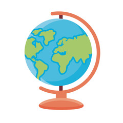 Canvas Print - world planet earth school supply flat style icon