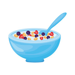 Sticker - dish with cereal detailed style icon