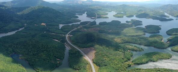 Dramatic and beautiful aerial view Lake of Beris or 