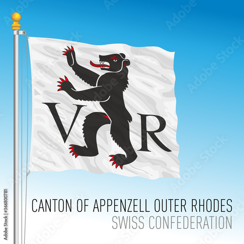 Cuadros en Lienzo Canton of Appenzell Outher Rhodes, official flag, Switzerland, european country,