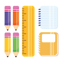 Sticker - back to school poster with set supplies