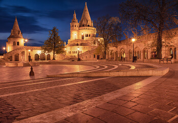 Wall Mural - Fisherman's Bastion in Budapest in dusk