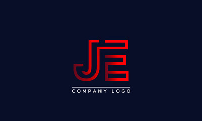 Wall Mural - Creative Letters JE Logo Design Vector Template. Initial Letters JK Logo Design