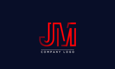 Wall Mural - Creative Letters JM Logo Design Vector Template. Initial Letters JM Logo Design