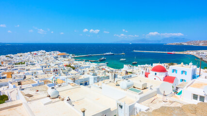 Wall Mural - Mykonos town (Chora) by the sea