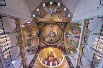 Sticker - Interior of St Paul Basilica in Harissa town in Keserwan District of the Mount Lebanon Governorate of Lebanon