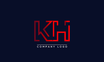 Wall Mural - Creative letter KH Logo Design Vector Template. Initial Letter KH Logo Design