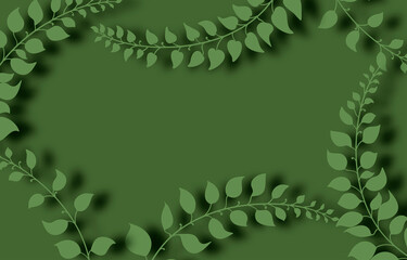 Wall Mural - Paper elegant branches with leaves layer cut abstract background. Ecology and environment conservation concept. Paper art style. Vector illustration.