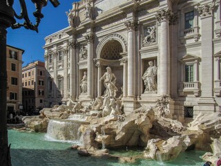 Rome, Italy, 23 February, 2019: Holidays in Trevi Fountain