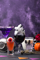 Wall Mural - Set of various Halloween drinks