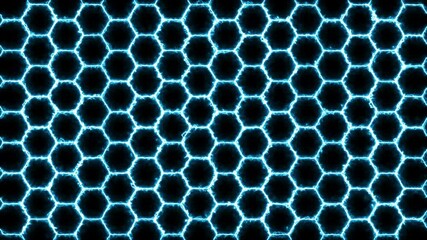 Poster - Futuristic surface concept with hexagons. Trendy sci-fi technology background with hexagonal pattern. Seamless loop.