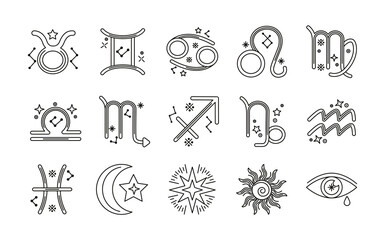 Sticker - bundle of zodiac signs and symbols