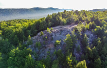 Scenic Aerial View Of Rocky Mountain Summit At Adirondacks Area
