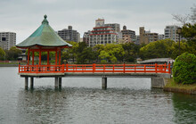 Ohori Park Is A Pleasant City Park In Central Fukuoka (Japan) With A Large Pond At Its Center. The Park Was Constructed Between 1926 And 1929.  04-07-2015