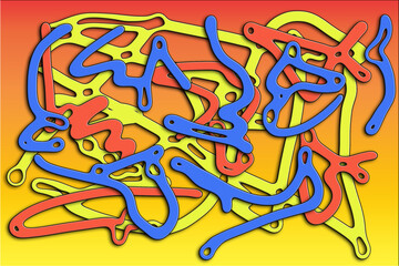 Poster - 3D abstract art background in multicolor