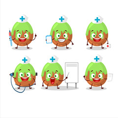 Wall Mural - Doctor profession emoticon with choco green candy cartoon character