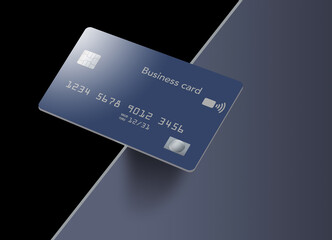 Wall Mural - A business credit card balance on the edge in this illustration.