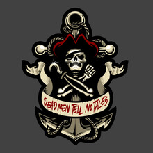Skull Pirate And Anchor Cutout Version