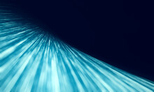 3D Rendering Of Abstract Fast Moving Stripe Lines With Glowing Light Flare. High Speed Motion Blur. Concept Of Leading In Business, Hi Tech Products, Warp Speed Wormhole Science.