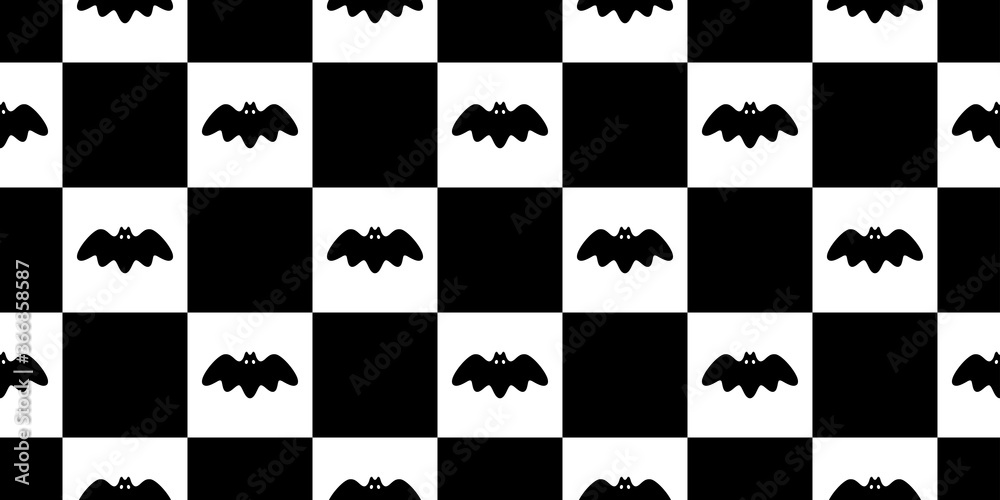 bat seamless pattern vector Halloween dracula Vampire ghost checked ...