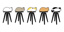 Cat Vector Icon Calico Kitten Character Chair Sleeping Cartoon Pet Breed Logo Symbol Illustration Animal Doodle Design