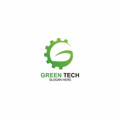 Wall Mural - symbol icon green tech logo design inspiration.