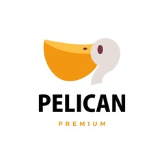 Poster - pelican flat logo vector icon illustration