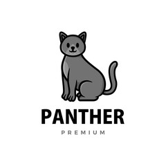 Canvas Print - cute panther cartoon logo vector icon illustration